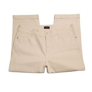 NYDJ High Rise Lift x Tuck White Cropped Jeans